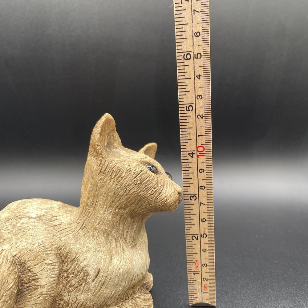 Vintage 1989 Art Craft Designs Of S.C. Ceramic Cat Sculpture Figurine Glass Eyes - Picture 10 of 11